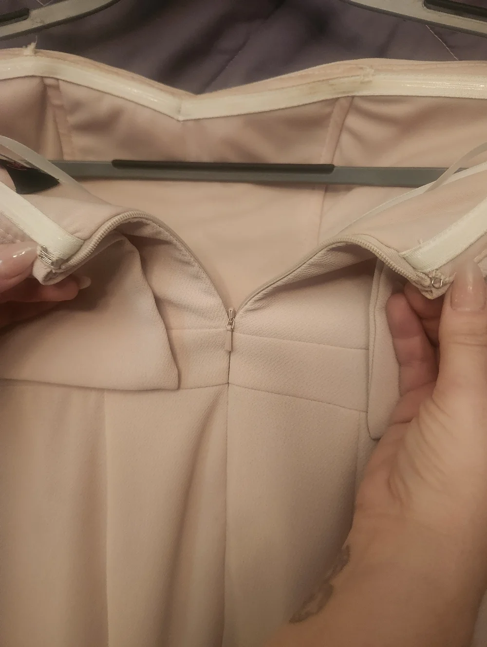 Strapless Beige Evening Gown - AS IS - Picture 7 of 9